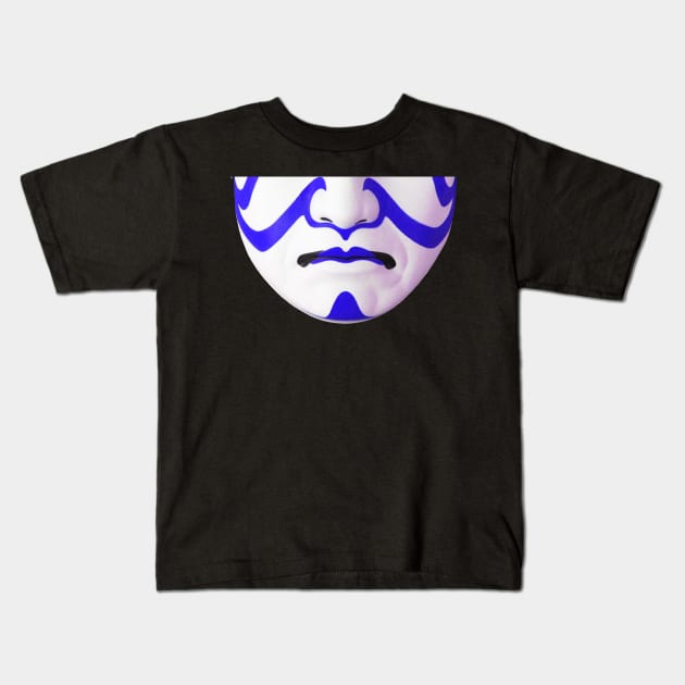 Kabuki Mouth - Blue Kids T-Shirt by BigOrangeShirtShop